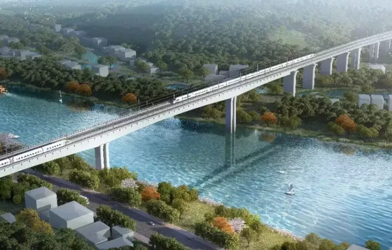 瑞梅铁路梅江特大桥建设加速推进