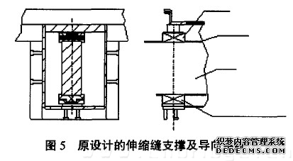 图5 原设计的伸缩缝支撑及导向系统